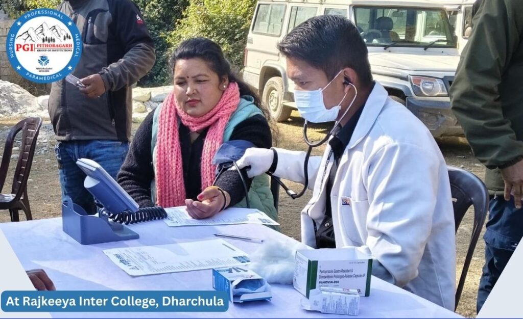 Community Health Camp at Rajkeeya Inter College, Dharchula | PGI College Pithoragarh