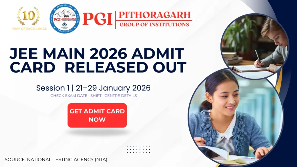 NTA JEE Main 2026 Admit Card Released for 21–29 Jan | Download Hall Ticket